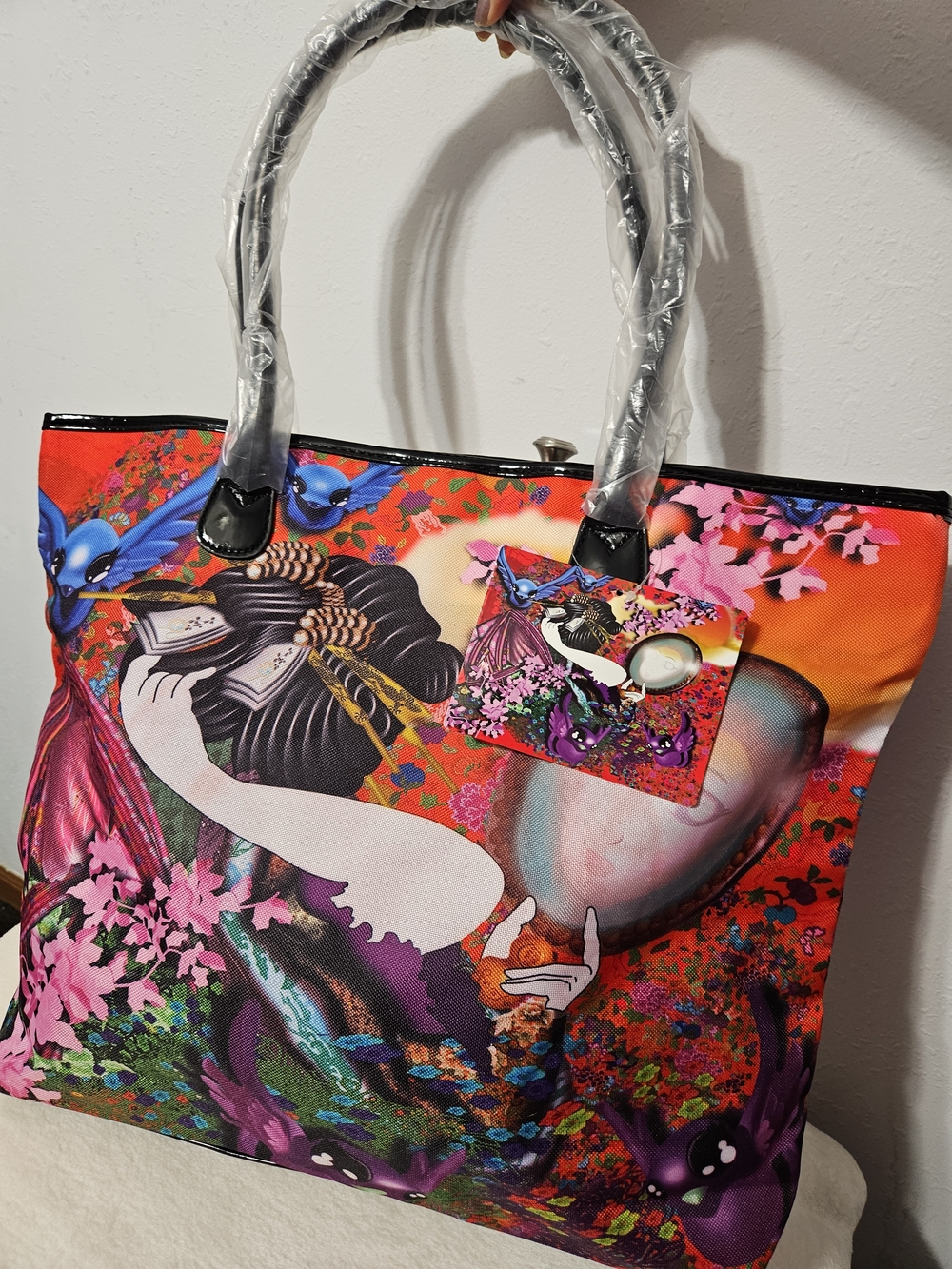 Ed Hardy Miguel Paredes Tote Bag Satchel Hobo Shopper Floral Fantasy Artsy